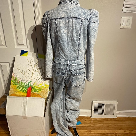 Jean Vintage y2k long sleeve Wide Flare Bootcut button western acid faded bleach - Picture 3 of 9